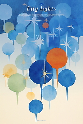 PSD 야경 일러스트 추상 수채화 사람없음 파란색 빛 반짝임 도시풍경 감성 국내일러스트 컬러 컨셉 무늬 모션 풍경 도시 야간 파일형식 풍경_경치