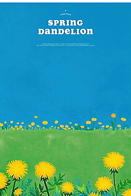 PSD 잎 일러스트 봄꽃 자연 하늘 잔디 사람없음 민들레 국내일러스트 식물 꽃 봄 생태계 파일형식