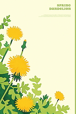 PSD 잎 일러스트 봄꽃 자연 사람없음 민들레 연노랑색 국내일러스트 식물 꽃 노란색 봄 생태계 파일형식