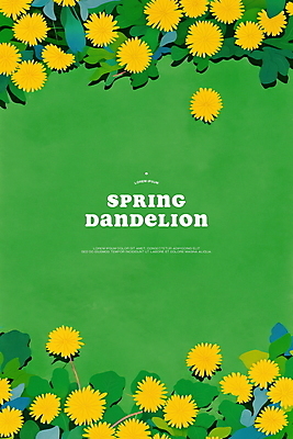 PSD 잎 일러스트 봄꽃 자연 잔디 사람없음 초록색 민들레 국내일러스트 식물 꽃 컬러 봄 생태계 파일형식