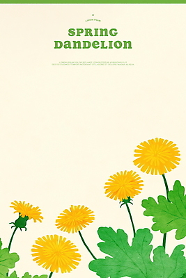 PSD 잎 일러스트 봄꽃 자연 사람없음 민들레 연노랑색 국내일러스트 식물 꽃 노란색 봄 생태계 파일형식