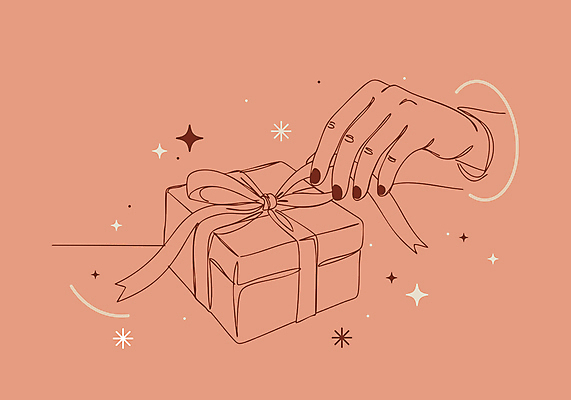 손 리본 라인일러스트 일러스트 신체부위 선물상자 반짝임 잡기 라인아트 감사 코랄 국내일러스트 AI파일 감정 선 컬러 모션 선물 사람 상자 파일형식 벡터