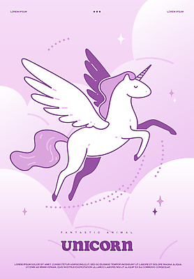 동물 구름 일러스트 상상 하늘 사람없음 반짝임 판타지 눈감음 보라색 꿈 유니콘 몽환 환상 국내일러스트 AI파일 자연요소 컬러 컨셉 모션 파일형식 벡터