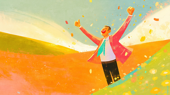 JPG 남자 꽃밭 일러스트 하늘 한명 웃음 정장 성인 만세 비즈니스맨 꽃가루 따봉 성인남자한명만 국내일러스트 AI일러스트 AI콘텐츠 1 옷 꽃 비즈니스 모션 표정 사람 최고 직장인 가루 남자한명만 성인남자만 파일형식