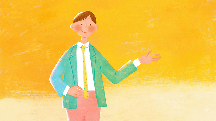 JPG 남자 허리손 일러스트 한명 미소 정장 성인 노란색 손들기 비즈니스맨 성인남자한명만 국내일러스트 AI일러스트 AI콘텐츠 1 옷 컬러 포즈 비즈니스 모션 표정 사람 직장인 남자한명만 성인남자만 파일형식