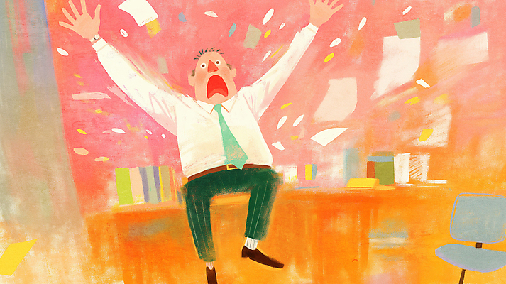 JPG 전신 남자 의자 일러스트 한명 앉기 정장 성인 사무실 손들기 놀람 비즈니스맨 책상 성인남자한명만 국내일러스트 AI일러스트 AI콘텐츠 1 옷 감정 가구 비즈니스 모션 표정 사람 직장인 남자한명만 성인남자만 파일형식