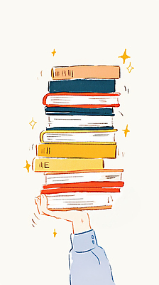 JPG 손 일러스트 들기 신체부위 반짝임 쌓기 앞치마 책더미 국내일러스트 AI일러스트 AI콘텐츠 모션 사람 책 무더기 파일형식