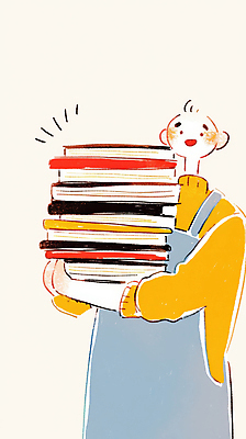 JPG 남자 일러스트 한명 들기 상반신 성인 쌓기 앞치마 사서 책더미 성인남자한명만 국내일러스트 AI일러스트 AI콘텐츠 직업 1 모션 사람 책 무더기 남자한명만 성인남자만 파일형식