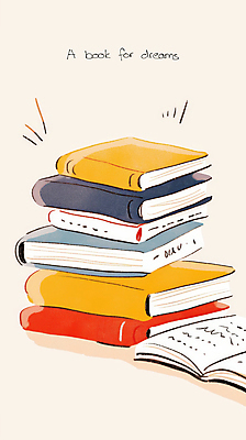 JPG 일러스트 사람없음 쌓기 꿈 베이지색 책더미 국내일러스트 AI일러스트 AI콘텐츠 컬러 모션 책 무더기 파일형식