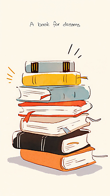 JPG 일러스트 사람없음 쌓기 꿈 베이지색 북마크 책더미 국내일러스트 AI일러스트 AI콘텐츠 컬러 모션 책 무더기 파일형식