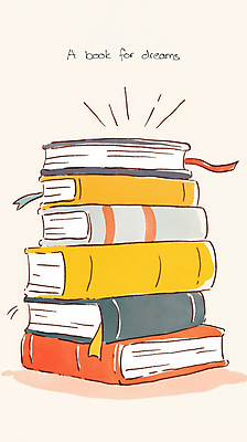 JPG 일러스트 사람없음 쌓기 꿈 베이지색 북마크 책더미 국내일러스트 AI일러스트 AI콘텐츠 컬러 모션 책 무더기 파일형식