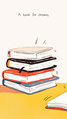 JPG 일러스트 탁자 그림자 사람없음 쌓기 꿈 베이지색 북마크 책더미 국내일러스트 AI일러스트 AI콘텐츠 컬러 가구 모션 책 무더기 파일형식