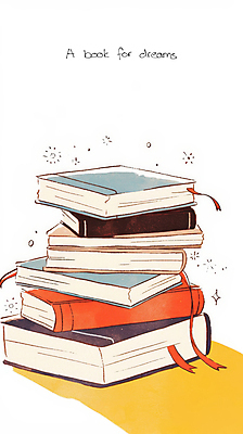 JPG 일러스트 그림자 사람없음 쌓기 꿈 베이지색 북마크 책더미 국내일러스트 AI일러스트 AI콘텐츠 컬러 모션 책 무더기 파일형식