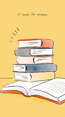 JPG 일러스트 사람없음 노란색 쌓기 꿈 책더미 국내일러스트 AI일러스트 AI콘텐츠 컬러 모션 책 무더기 파일형식