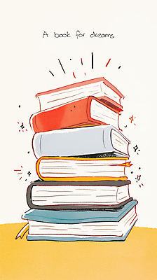 JPG 일러스트 사람없음 반짝임 쌓기 꿈 베이지색 북마크 책더미 국내일러스트 AI일러스트 AI콘텐츠 컬러 모션 책 무더기 파일형식