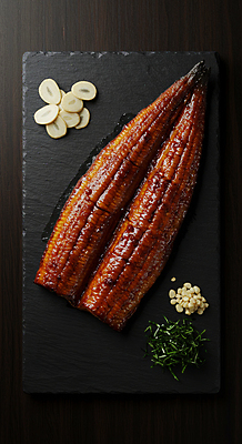 JPG 편집이미지 접시 한식 마늘 사람없음 복날 구이 슬라이스 장어구이 플레이팅 편집실사 AI포토 AI콘텐츠 식기 기념일 음식 채소 상차림 장어 CG 생선요리 파일형식