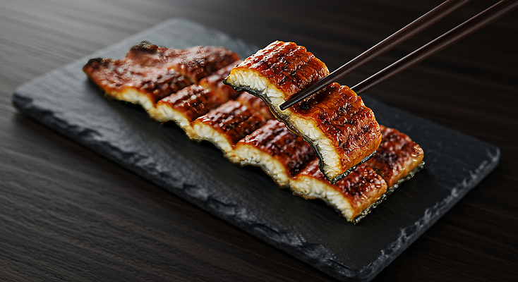 JPG 편집이미지 접시 한식 젓가락 들기 사람없음 복날 구이 장어구이 플레이팅 편집실사 AI포토 AI콘텐츠 식기 기념일 음식 모션 수저 상차림 장어 CG 생선요리 파일형식