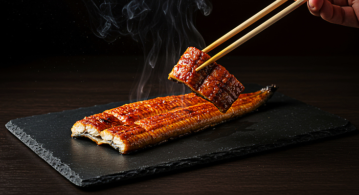 JPG 편집이미지 접시 한식 들기 사람없음 복날 수증기 구이 나무젓가락 장어구이 편집실사 AI포토 AI콘텐츠 식기 기념일 음식 젓가락 모션 장어 CG 생선요리 파일형식