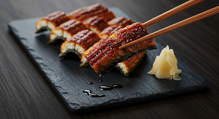 JPG 편집이미지 접시 한식 들기 사람없음 복날 구이 나무젓가락 장어구이 생강초절임 편집실사 AI포토 AI콘텐츠 식기 기념일 음식 젓가락 모션 장어 CG 생선요리 절임 파일형식