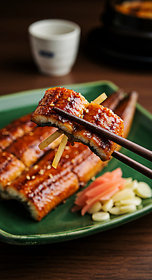 JPG 편집이미지 접시 한식 젓가락 마늘 들기 사람없음 복날 구이 장어구이 생강채 편집실사 AI포토 AI콘텐츠 식기 기념일 음식 채소 모션 수저 장어 CG 생선요리 생강 파일형식