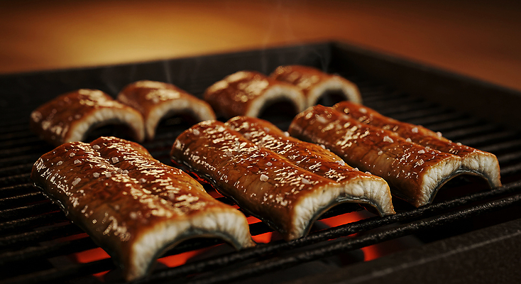 JPG 편집이미지 한식 사람없음 복날 그릴 구이 장어구이 숯불구이 편집실사 AI포토 AI콘텐츠 기념일 음식 주방용품 장어 CG 생선요리 파일형식