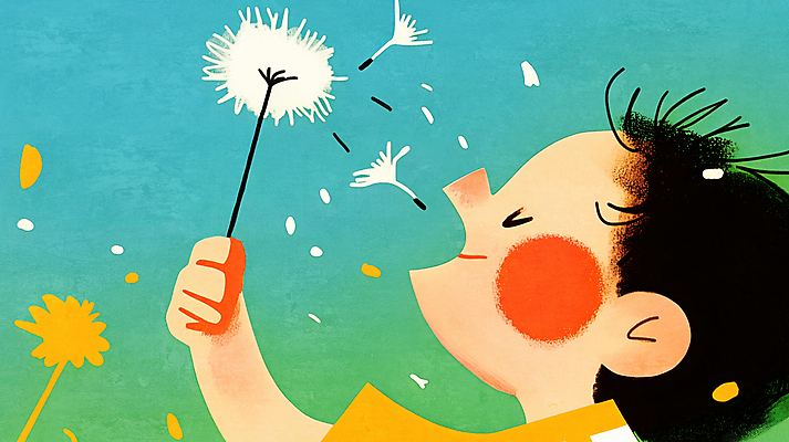 JPG 남자 얼굴 어린이 일러스트 한명 미소 들기 소년 눈감음 청록색 민들레홀씨 봄바람 소년한명만 국내일러스트 AI일러스트 AI콘텐츠 1 컬러 모션 바람 표정 사람 신체부위 민들레 남자한명만 소년만 파일형식