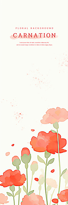 PSD 꽃잎 백그라운드 잎 일러스트 수채화 사람없음 빨간색 어버이날 카네이션 감사 가정의달 국내일러스트 식물 기념일 꽃 감정 컬러 5월 파일형식