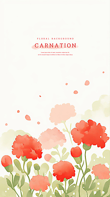 PSD 꽃잎 백그라운드 잎 일러스트 수채화 사람없음 빨간색 어버이날 카네이션 감사 가정의달 국내일러스트 식물 기념일 꽃 감정 컬러 5월 파일형식