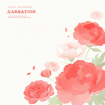 PSD 꽃잎 백그라운드 잎 일러스트 수채화 사람없음 빨간색 어버이날 카네이션 감사 가정의달 국내일러스트 식물 기념일 꽃 감정 컬러 5월 파일형식