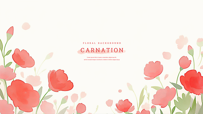 PSD 꽃잎 백그라운드 잎 일러스트 수채화 사람없음 빨간색 어버이날 카네이션 감사 가정의달 국내일러스트 식물 기념일 꽃 감정 컬러 5월 파일형식