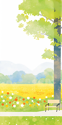 JPG 나무 꽃밭 벤치 일러스트 봄꽃 수채화 산 잔디 사람없음 연두색 평화 봄풍경 공원길 국내일러스트 AI일러스트 AI콘텐츠 식물 꽃 길 컨셉 의자 풍경 초록색 봄 파일형식