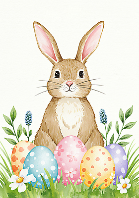 JPG 꽃 기독교 일러스트 수채화 사람없음 평화 믿음 천주교 토끼 풀잎 부활절계란 국내일러스트 AI일러스트 AI콘텐츠 식물 감정 종교 컨셉 잎 포유류 부활절 반려동물 계란 풀_식물 파일형식