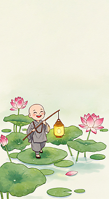 JPG 전신 남자 어린이 불교 일러스트 연꽃 한명 미소 들기 소년 걷기 부처님오신날 등불 수면 연잎 동자승 염주 승복 소년한명만 국내일러스트 AI일러스트 AI콘텐츠 1 기념일 꽃 종교 잎 모션 조명 표정 사람 물 승려 불교용품 남자한명만 소년만 파일형식