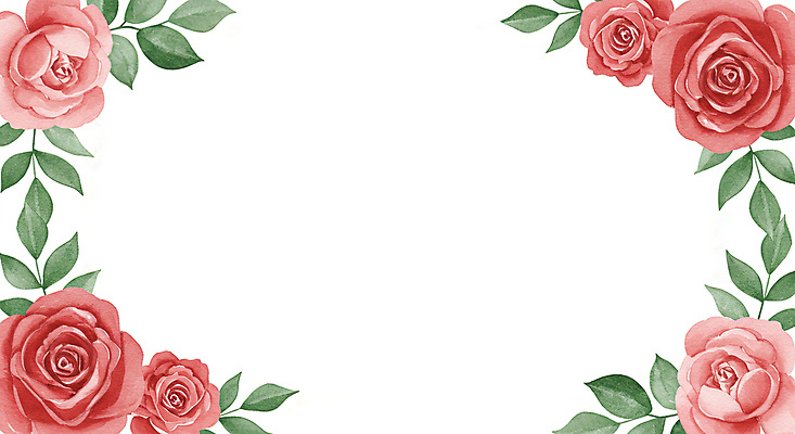JPG 잎 일러스트 수채화 사람없음 빨간색 장미 꽃프레임 카피스페이스 국내일러스트 AI일러스트 AI콘텐츠 식물 꽃 컬러 프레임 공백 파일형식