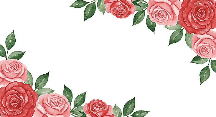 JPG 잎 일러스트 수채화 사람없음 빨간색 장미 꽃프레임 카피스페이스 국내일러스트 AI일러스트 AI콘텐츠 식물 꽃 컬러 프레임 공백 파일형식
