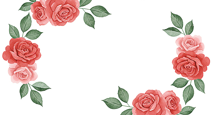 JPG 잎 일러스트 수채화 사람없음 빨간색 장미 꽃프레임 카피스페이스 국내일러스트 AI일러스트 AI콘텐츠 식물 꽃 컬러 프레임 공백 파일형식