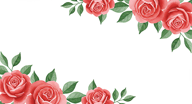JPG 잎 일러스트 수채화 사람없음 빨간색 장미 꽃프레임 카피스페이스 국내일러스트 AI일러스트 AI콘텐츠 식물 꽃 컬러 프레임 공백 파일형식