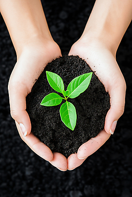 JPG 편집이미지 손 들기 신체부위 새싹 자연보호 환경 흙 식목일 나무심기 묘목 편집실사 AI인물포토 AI콘텐츠 나무 식물 기념일 모션 자연 사람 보호 CG 심기 파일형식 AI포토