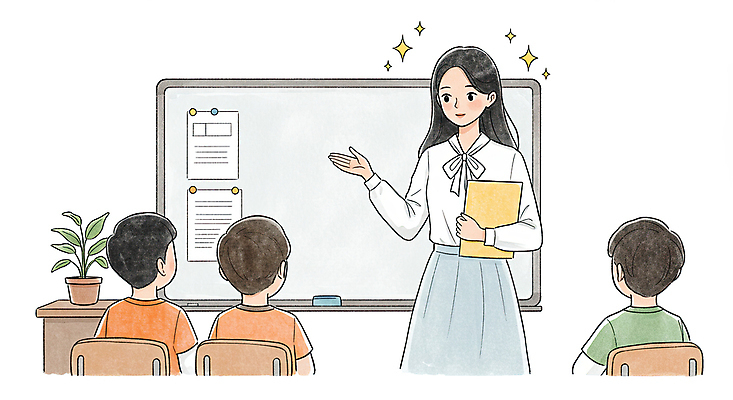 JPG 학생 여자 남자 화분 어린이 의자 일러스트 수업 미소 들기 소년 여러명 상반신 성인 책 반짝임 손들기 교사 화이트보드 교탁 국내일러스트 AI일러스트 AI콘텐츠 직업 교육 가구 다수 모션 표정 사람 파일형식