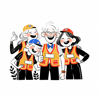 JPG 모자 여자 노년 남자 행복 허리손 일러스트 협력 웃음 여러명 성인 조끼 풀 자원봉사자 따봉 안경낌 어깨에손 국내일러스트 AI일러스트 AI콘텐츠 식물 잡화 감정 안경 포즈 다수 모션 표정 사람 외투 최고 파일형식