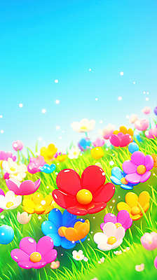 JPG 편집이미지 꽃밭 봄꽃 하늘 사람없음 컬러풀 봄풍경 풀잎 편집실사 AI컴퓨터그래픽 AI콘텐츠 꽃 컬러 잎 풍경 봄 풀_식물 CG 파일형식