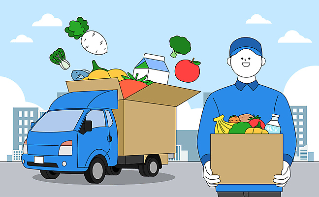 구름 남자 유니폼 토마토 일러스트 하늘 감자 파프리카 바나나 어류 한명 미소 들기 빌딩 상반신 성인 당근 우유 신선 택배기사 사과 브로콜리 무 청경채 화물트럭 택배상자 캡모자 성인남자한명만 국내일러스트 AI파일 자연요소 모자_잡화 1 옷 채소 과일 모션 유제품 뿌리채소 표정 사람 건물 상자 수중동물 트럭 배달원 택배 남자한명만 성인남자만 파일형식 벡터