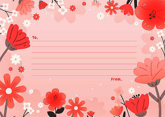 템플릿 꽃 프레임 사람없음 빨간색 편지지 카피스페이스 이미지템플릿 AI파일 식물 컬러 공백 편지 파일형식 벡터