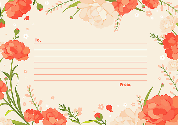 템플릿 꽃 분홍색 잎 프레임 사람없음 편지지 카피스페이스 이미지템플릿 AI파일 식물 컬러 공백 편지 파일형식 벡터