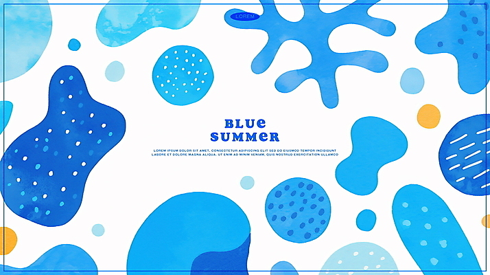 PSD 백그라운드 일러스트 추상 수채화 사람없음 여름 파란색 산호 국내일러스트 계절 컬러 무늬 자포동물 파일형식