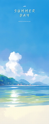 PSD 구름 하늘색 일러스트 자연 하늘 산 해변 사람없음 평화 여름풍경 청량 국내일러스트 자연요소 바다 컨셉 풍경 파란색 생태계 파일형식 여름_계절