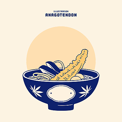 그릇 일러스트 밥 요리 사람없음 남색 장어 생선튀김 장어덮밥 텐동 국내일러스트 AI파일 식기 음식 컬러 어류 튀김 덮밥 일본음식 파일형식 벡터