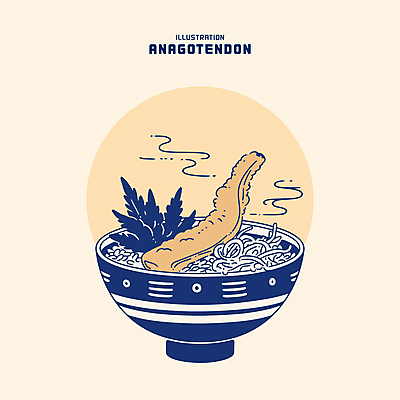 그릇 채소 일러스트 밥 요리 사람없음 남색 장어 생선튀김 장어덮밥 텐동 국내일러스트 AI파일 식기 음식 컬러 어류 튀김 덮밥 일본음식 파일형식 벡터