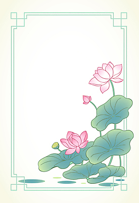 일러스트 사각프레임 연꽃 사람없음 연두색 부처님오신날 연못 연잎 꽃봉오리 연밥 카피스페이스 전통프레임 국내일러스트 AI파일 전통 기념일 꽃 잎 프레임 초록색 사각형 공백 파일형식 벡터