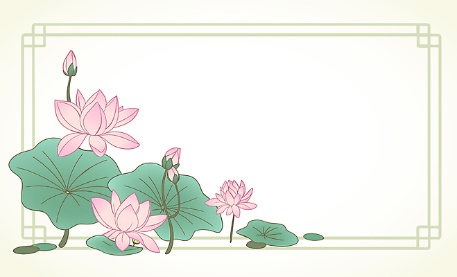 일러스트 사각프레임 연꽃 사람없음 연두색 부처님오신날 연잎 꽃봉오리 카피스페이스 전통프레임 국내일러스트 AI파일 전통 기념일 꽃 잎 프레임 초록색 사각형 공백 파일형식 벡터